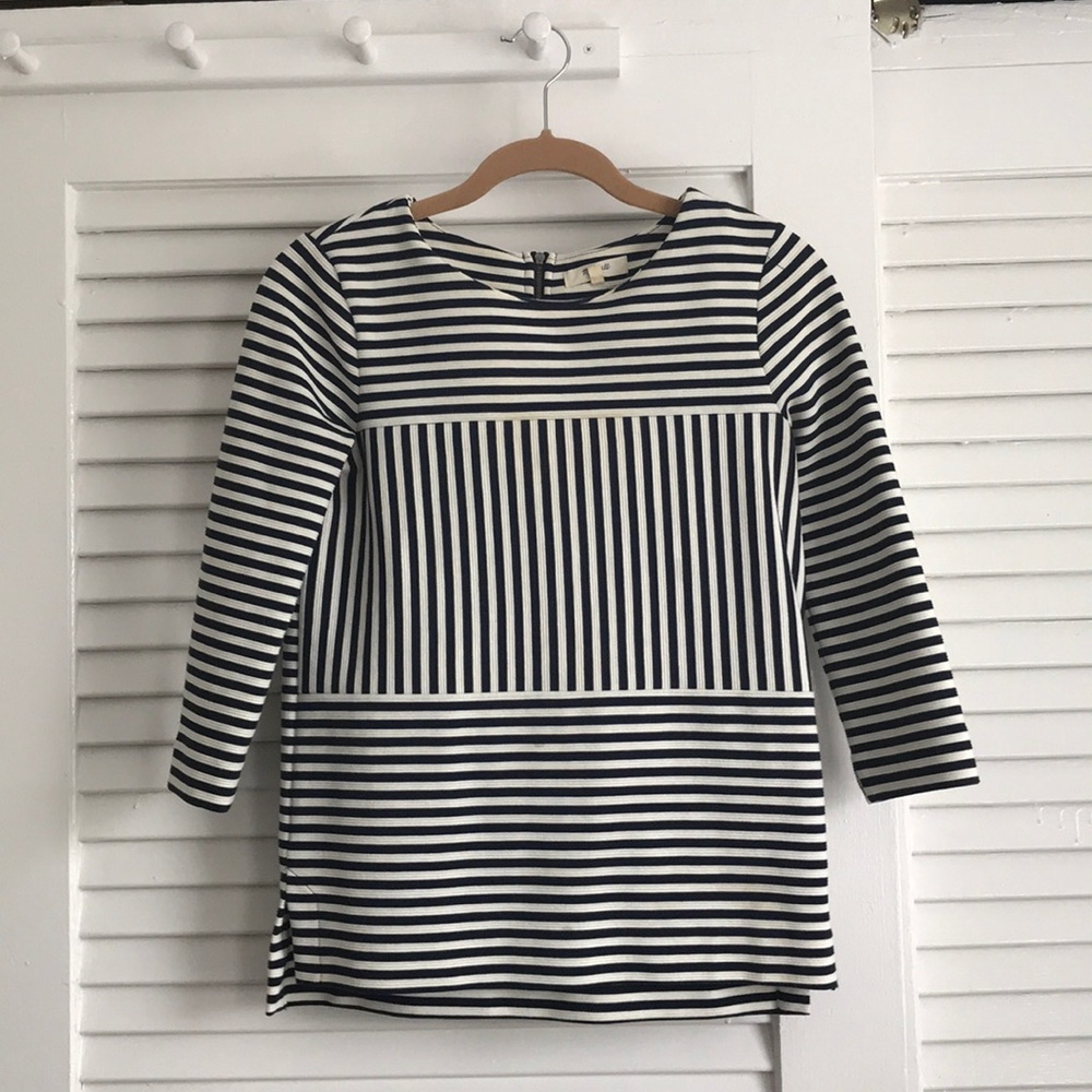 3/4 sleeve madewell striped top